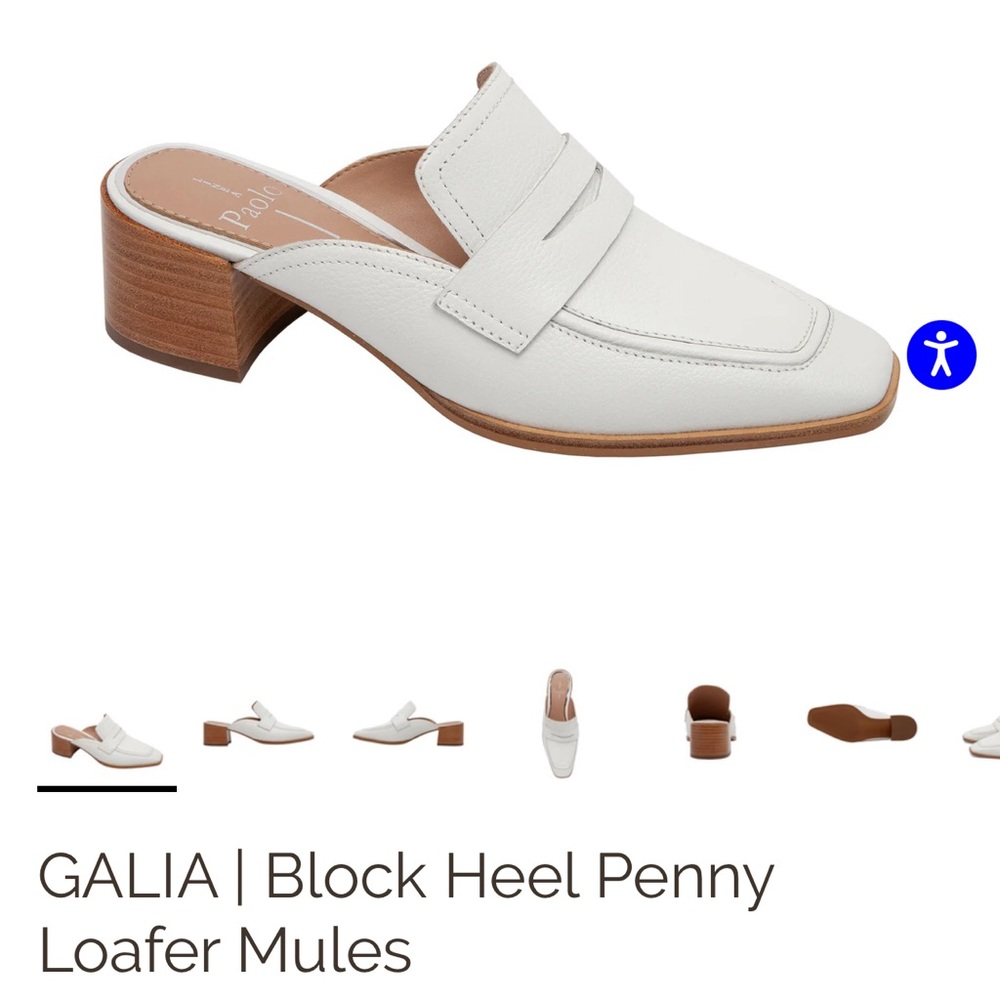 Linea Paolo Galia Pebbled Leather Mules White
